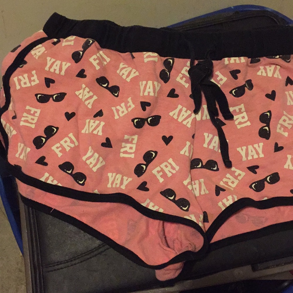 Pink “Fri Yay” shorts size L